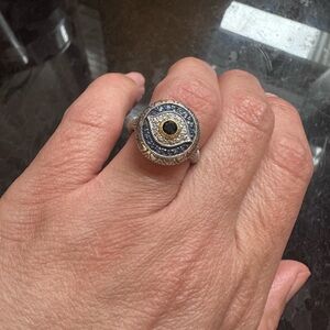 Judith Ripka Evil Eye Blue Sapphire SSRing